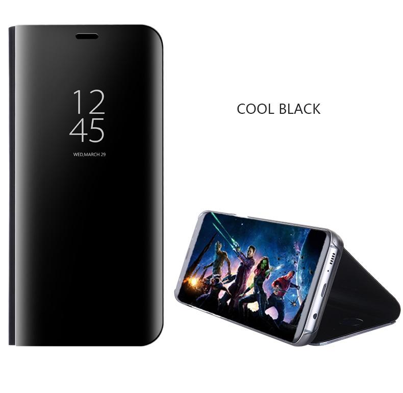 OPPO A83 Flip Cover fashion Tidur Otomatis Pintar dan Bangun Fungsi Jendela Bening Lihat Cermin Depan Desain Flip Penutup Berbahan Kulit Case untuk OPPO A83
