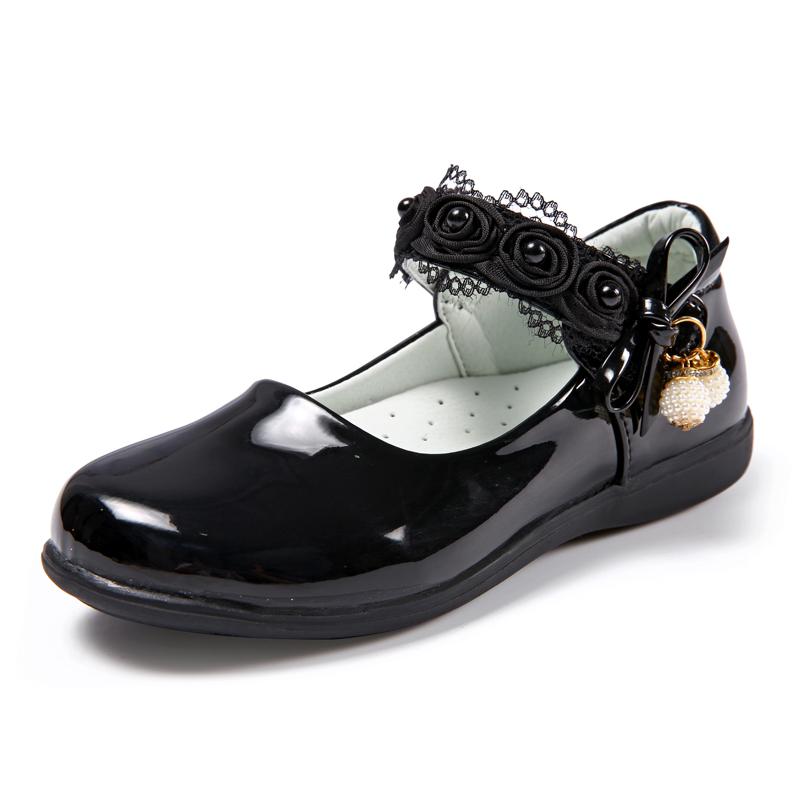 Sepatu anak anak prempuan Sepatu Kulit hitam sepatu putri musim gugur 2017 model baru anak-anak putih sepatu lapisan tunggal siswa sekolah dasar pertunjukan musim gugur Sepatu