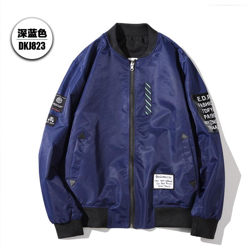 Bf Musim Semi Musim Semi Baru Bisa Pakai Dalam atau Luar Jaket Pria Jaket Bomber (J823 Angkatan Laut Biru)