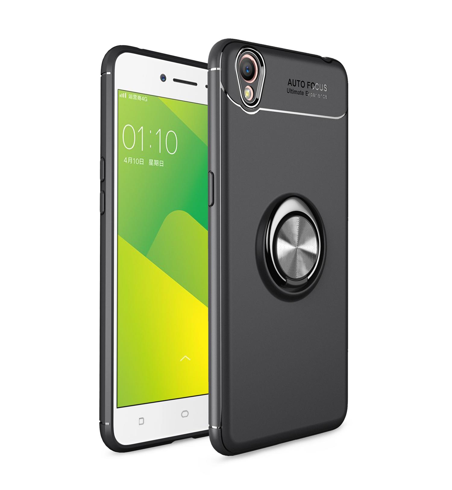 Casing Ponsel untuk OPPO A37, Lembut Tpu Pria Pelindung Gawai Case, penopang Dalam Mobil Berdiri Braket Magnetis Case Cincin Hybrid Silicone + Sarung Pelindung TPU untuk OPPO A37/Neo9/F2-Intl