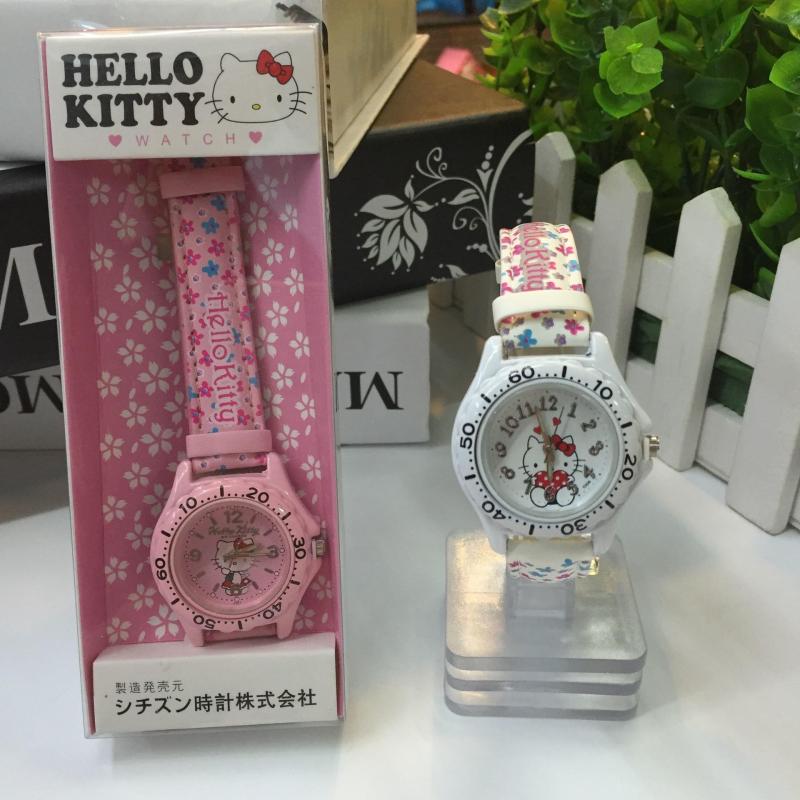 Hello kitty Hello Kitty KT Cat Turntable Candy Watch Child Girl Cartoon Cute Belt Watch Malaysia