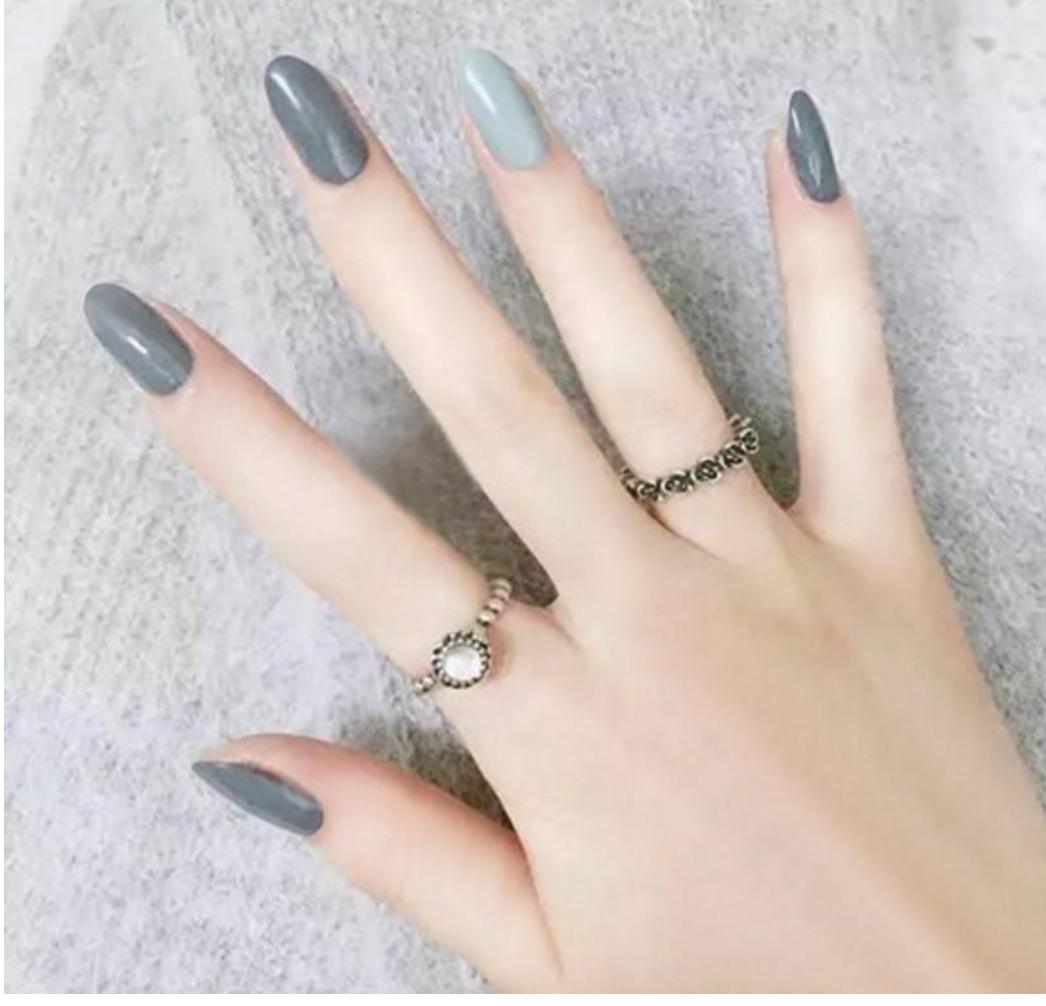 Nude blue Fake Faux Nails Philippines