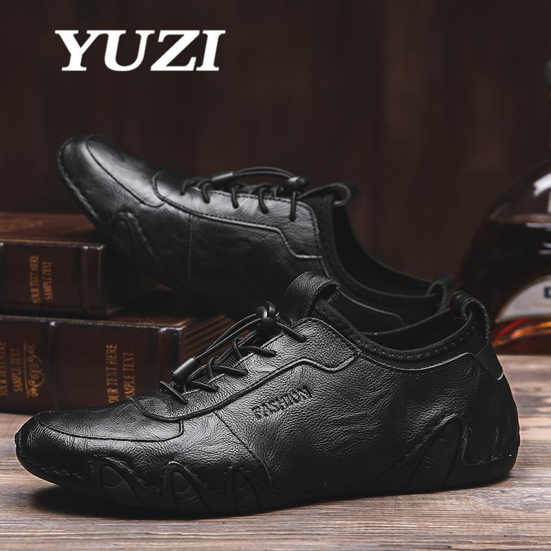 Yuzi Men Casual Shoes 2018 Fashion Men Shoes Genuine Leather Men Loafers Moccasins Slip on Men's Flats Loafers Male Shoes Yuzi Men Casual Shoes 2018 Fashion Men Shoes Genuine Leather Men Loafers Moccasins Slip on Men's Flats Loafers Male Shoes