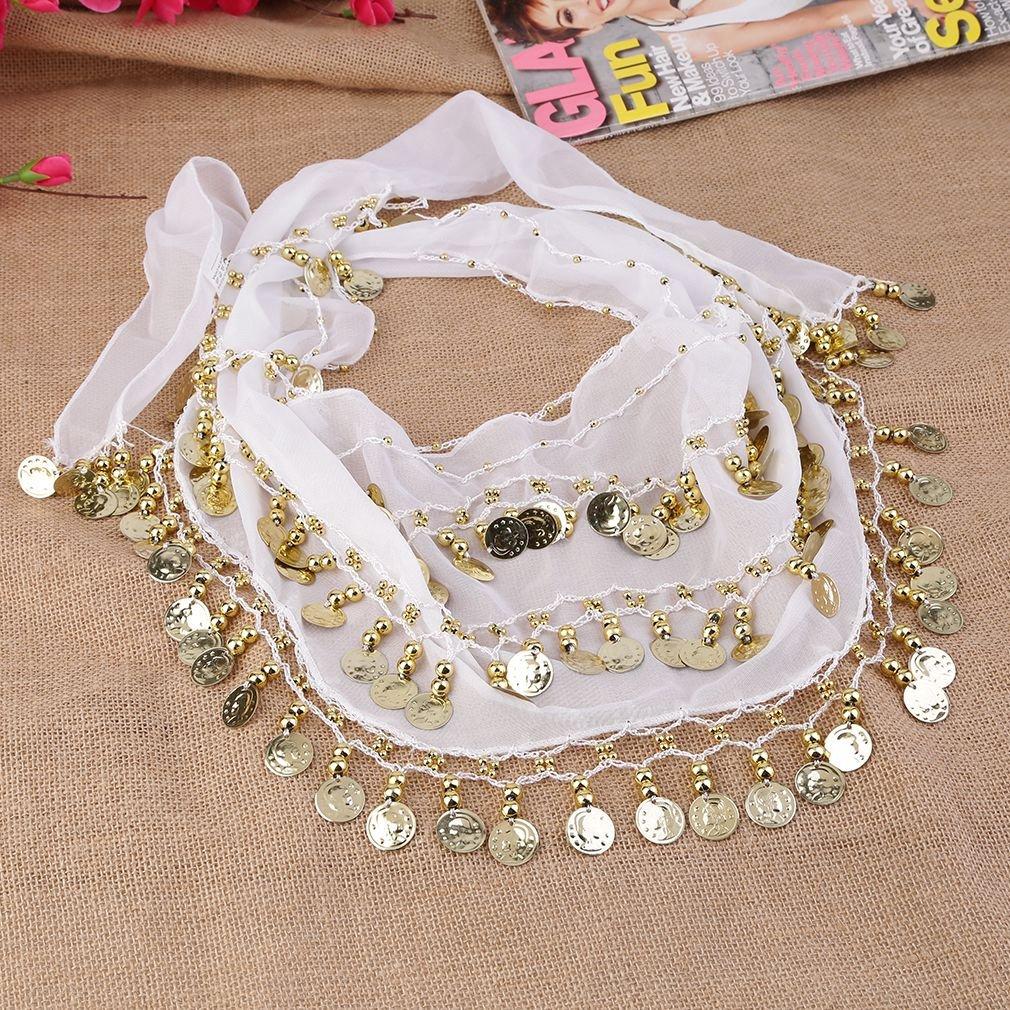 3 Rows 128 Gold Coins Belly Dance Costume Hip Scarf Skirt Belt Wrap Waist August 2018 - 2 3 Rows 128 Gold Coins Belly Dance Costume Hip Scarf Skirt Belt Wrap Waist - 2