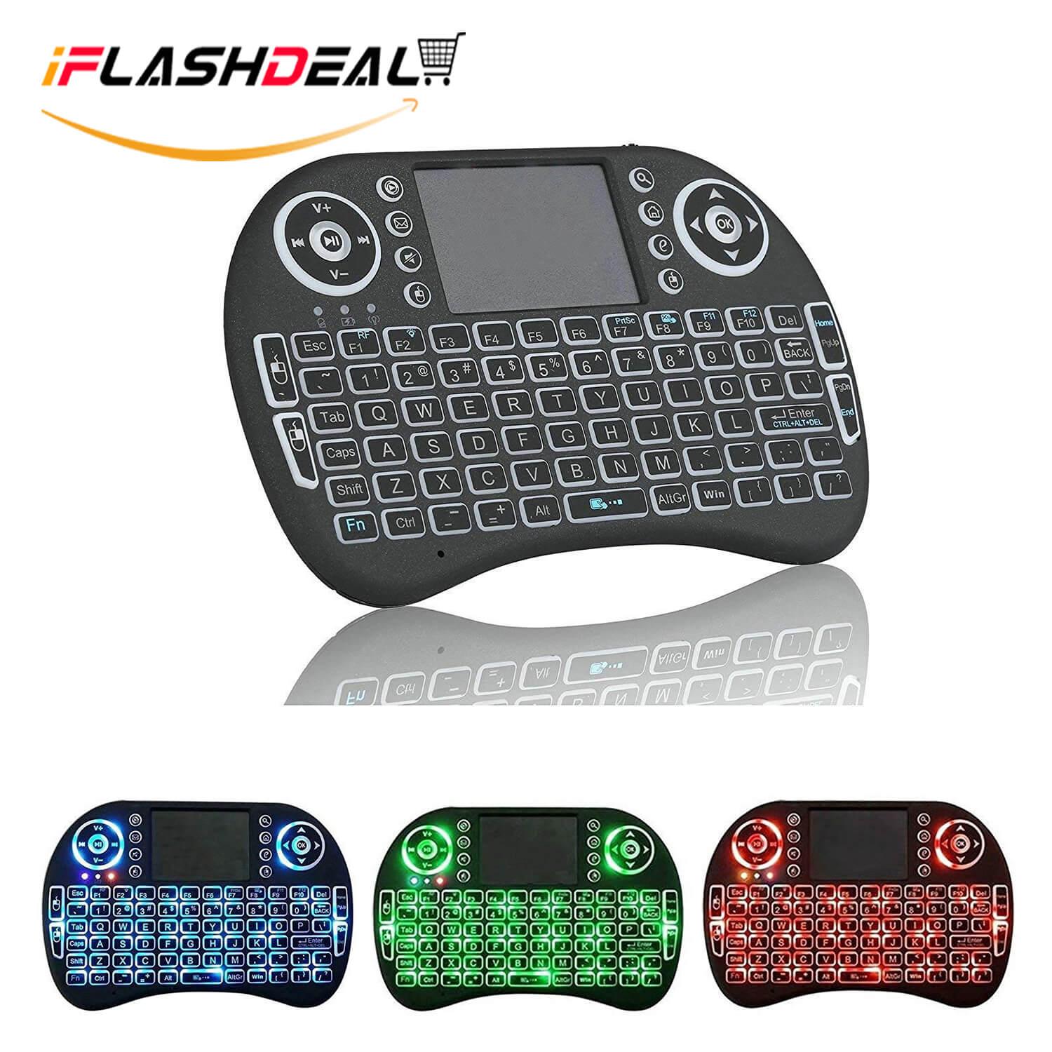 iFlashDeal Keyboard TouchPad Sentuh Optik Bluetooth Backlit Mouse Gaming Mice Touch Pad For Android TV, PC, Mac