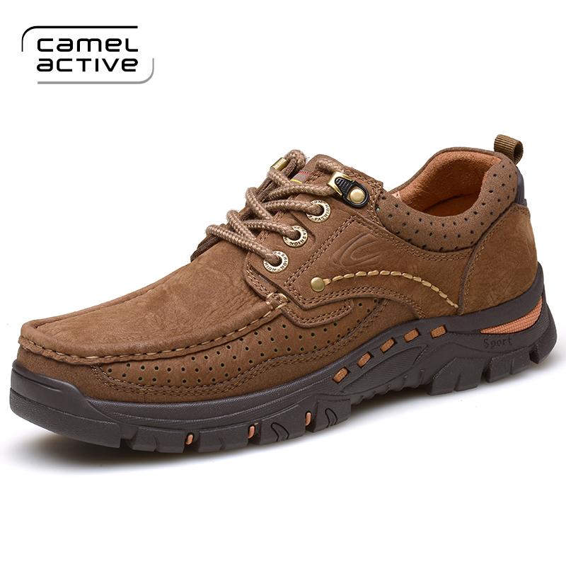 Jerman Camel Active sepatu pria sepatu kasual luar ruangan Kulit asli Sepatu Sepatu pria Pria Perkakas Olah Raga sepatu Daki gunung pasang