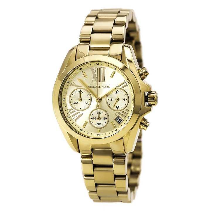MK Michael Kors Bradshaw Watch (Gold) Stainless Steel Strap for Men and Women