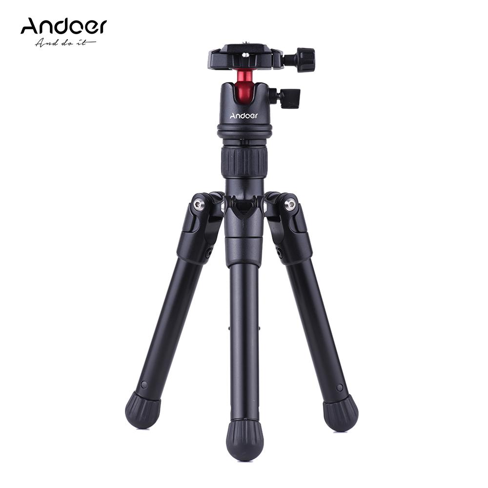 Andoer Meja Mini Tripod Bepergian Berdiri dengan Bola Kepala Lempeng Rilis Cepat Ringan Portable untuk Perkakas Bertualang DSLR Kamera Camcorder untuk iPhone X 8 7 7 S 6 S untuk Samsung Huawei Honor 9 Smartphone-Intl
