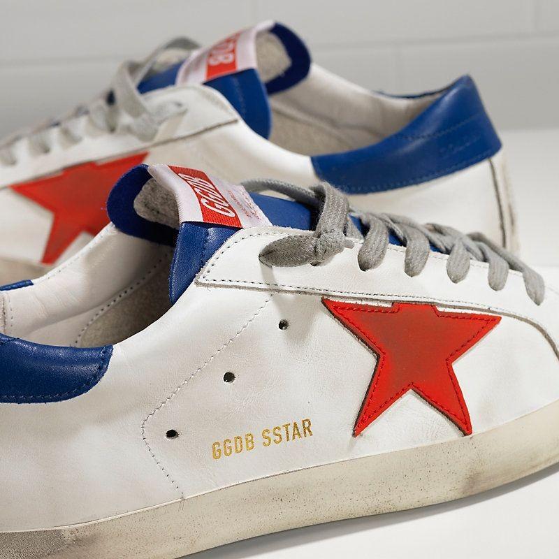red white and blue golden goose