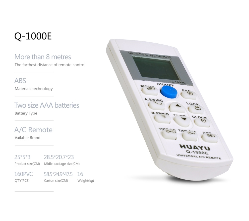 Huayu Q-1000E Universal Air-con Remote Control | Lazada PH