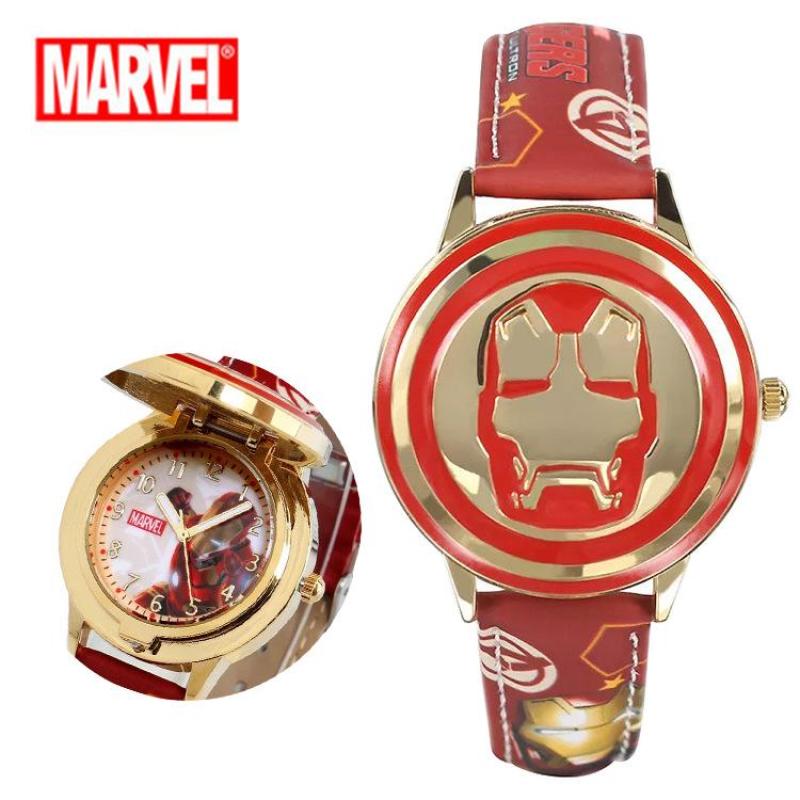 Marvel Avengers Anime Cartoon Boy Child Iron Man Flipper Local Gold Waterproof Watch Malaysia