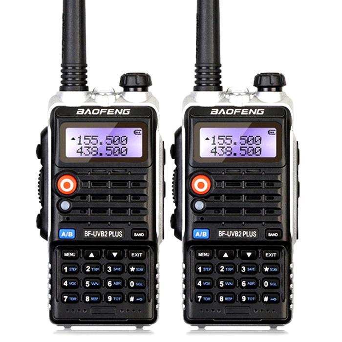Bộ đàm Baofeng BF-B2PLUS 2 cái Kép Không Dây UV Phần Đèn Pin Tai Nghe Bộ Đàm Đen HOA KỲ