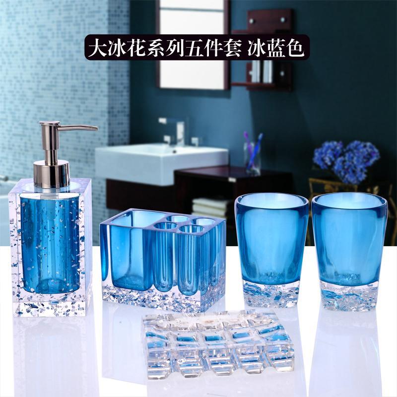 Buy Bathroom Set Five Pieces Set Top Grade Resin European Style Large Size Washed Supplies Wedding Gift Cup Ice Singapore