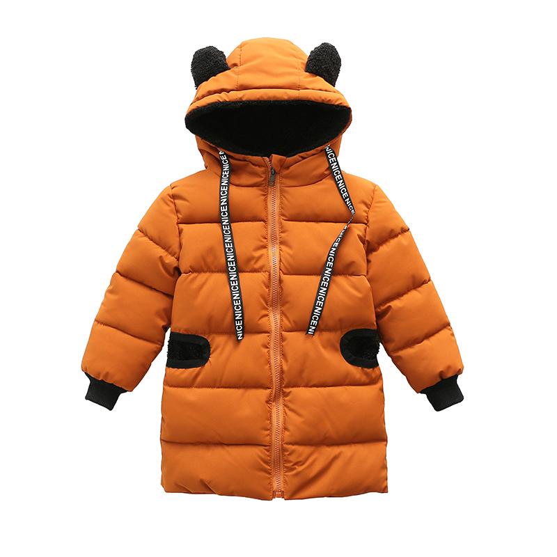 Korea Modis Gaya Baru Bagian Panjang Baju Katun Bulu Angsa Pakaian Katun (Warna Karamel)
