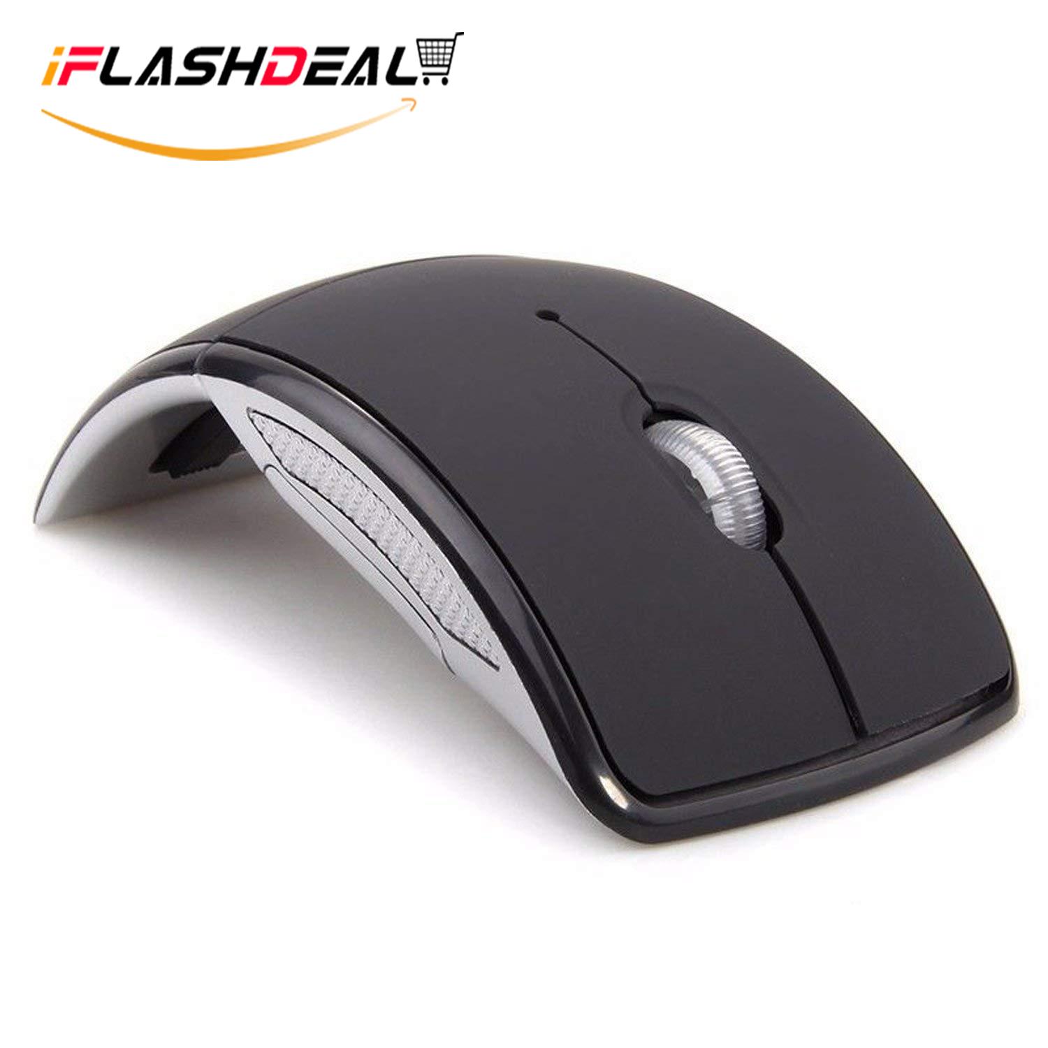 iFlashDeal 2.4GHz Wireless Folding Mouse Foldable Mice Arc Optical Mouse with USB Receiver for PC Laptop MacBook Malaysia