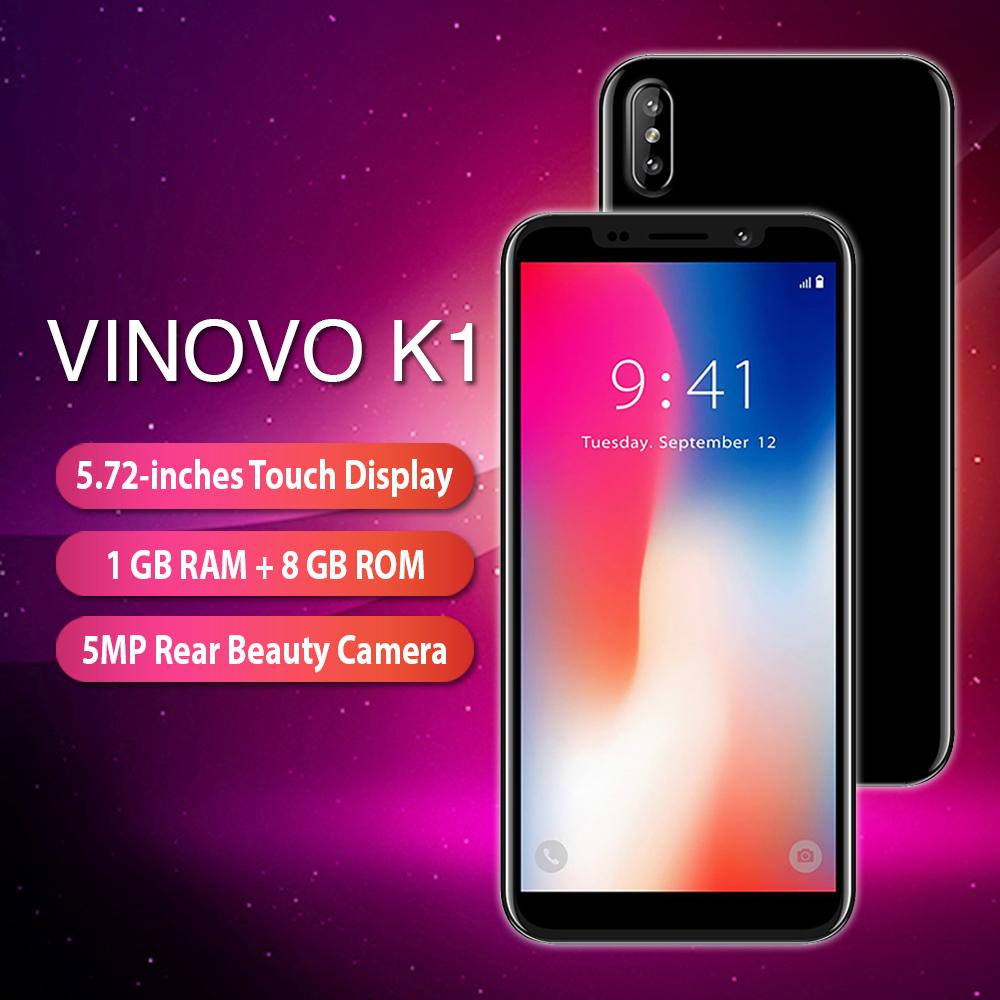 VINOVO K1 Full Screen Display Quad Core 1GB RAM + 8GB ROM 5MP Rear Beauty Camera Dual SIM Super-Slim Smart Phone