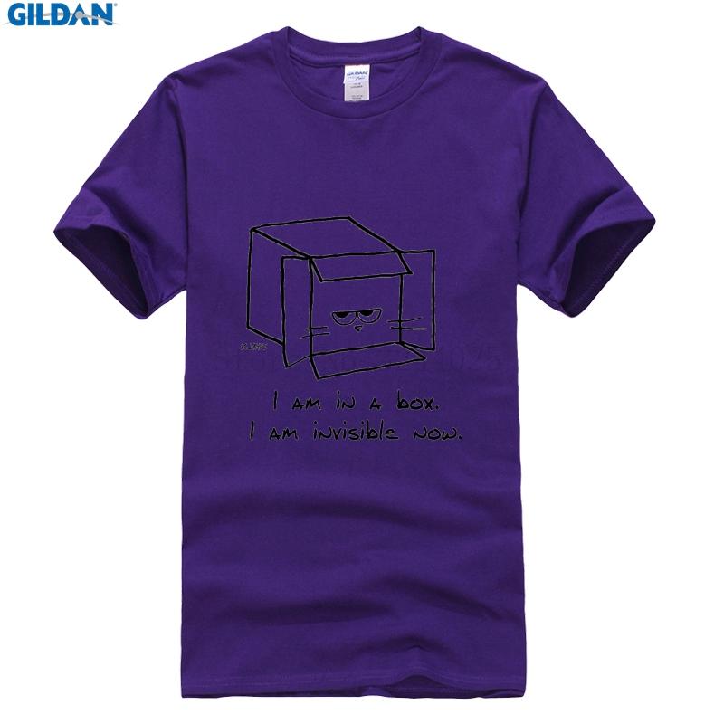 Gildan Kaos Ukuran Besar Kucing Pria T-shirt Desain Pakaian Kucing Marah Terlihat Di Kotak Lucu T Shirt Pria Katun-Intl