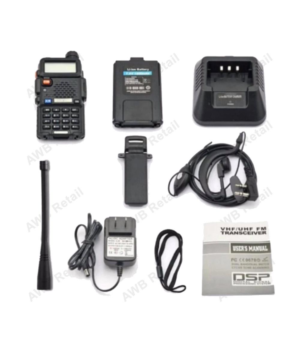 Baofeng/Pofung UV5R Dual Band Two-Way Radio (Black) With Earpiece Set Of 2 Plus Extended Battery September 2018 - 2 Baofeng/Pofung UV5R Dual Band Two-Way Radio (Black) with Earpiece Set of 2 plus Extended Battery - 2
