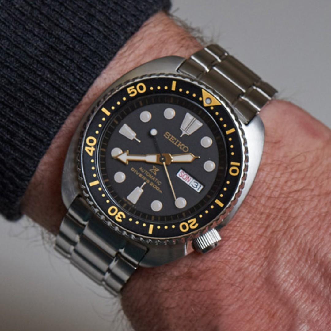 Seiko Black With Gold Turtle Prospex Diver's Men's Stainless Steel Strap Watch SRP775K1 August 2018 - 3 Seiko Black with Gold Turtle Prospex Diver's Men's Stainless Steel Strap Watch SRP775K1 - 3