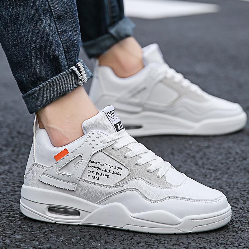 2019 Musim Semi Sepatu Pria Gaya Korea Netral Putih Pria Olah Raga Sepatu Olah Raga Murid Casual Sepatu Sneaker Sepatu Trendi Merah