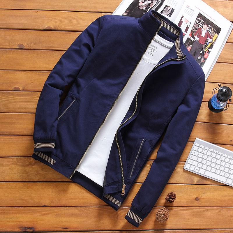 Jaket Pria 2018 model baru musim gugur musim dingin membentuk tubuh casual busana musim gugur Gaya