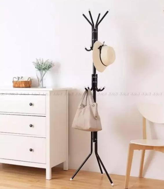 12 Hook Hanging Pole Rack Clothes Hanger Coat Stand Storage 12 Hook Hanging Pole Rack Clothes Hanger Coat Stand Storage
