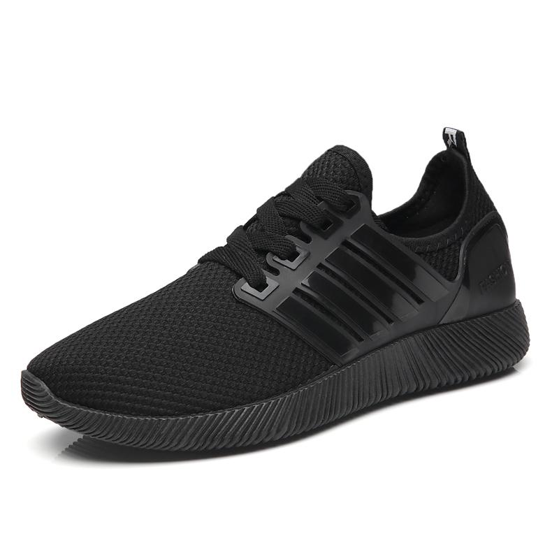 Caseennon Sepatu Jala Pria Bersirkulasi Udara Modis Versi Korea (Model Pria + Hitam Kecil Sepatu