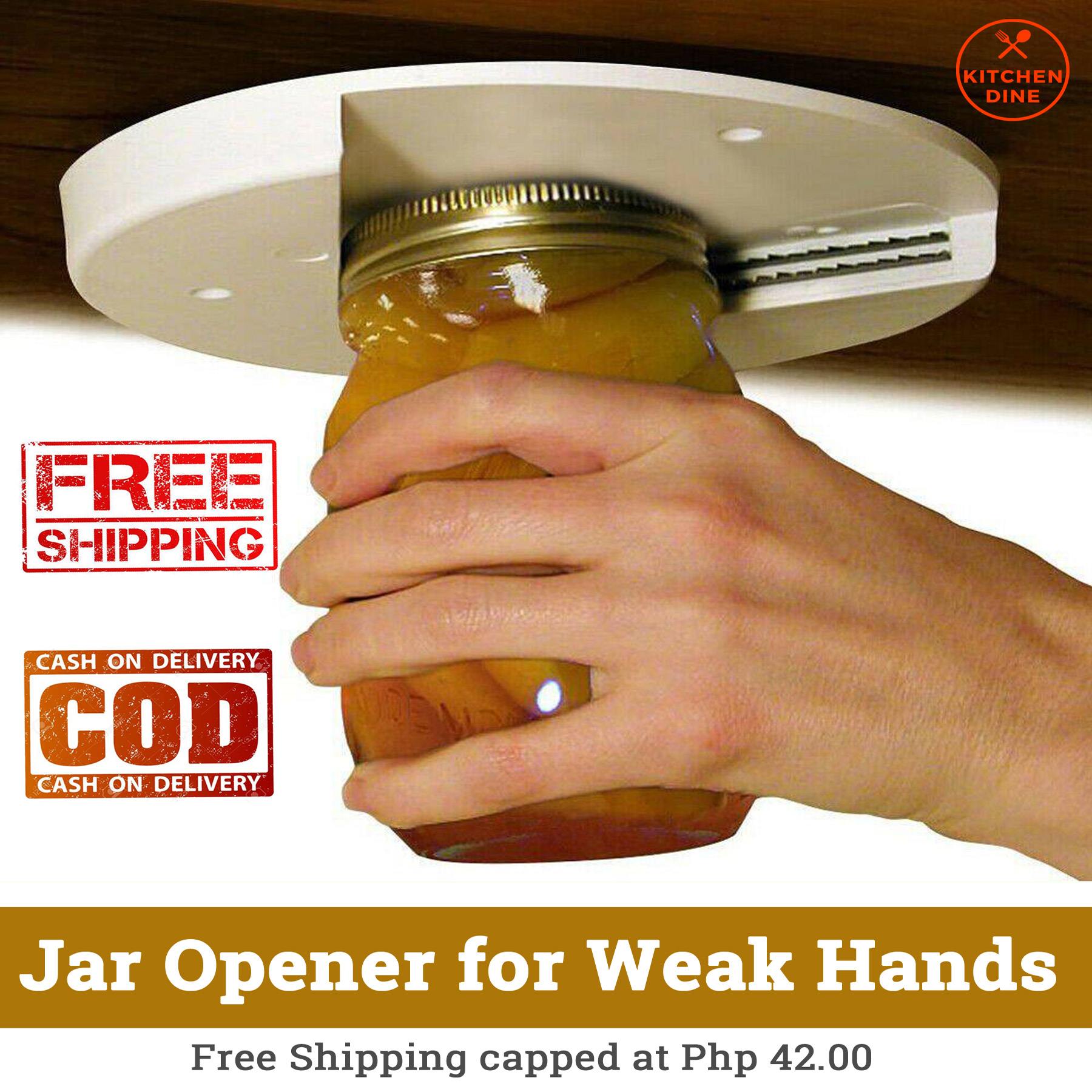 Jar Opener For Weak Hands - Under Cabinet, Easy Grip, One Handed Jar &  Bottle Opener - Removes Tight Jar Lid For Seniors With Arthritis -  Essential Ki