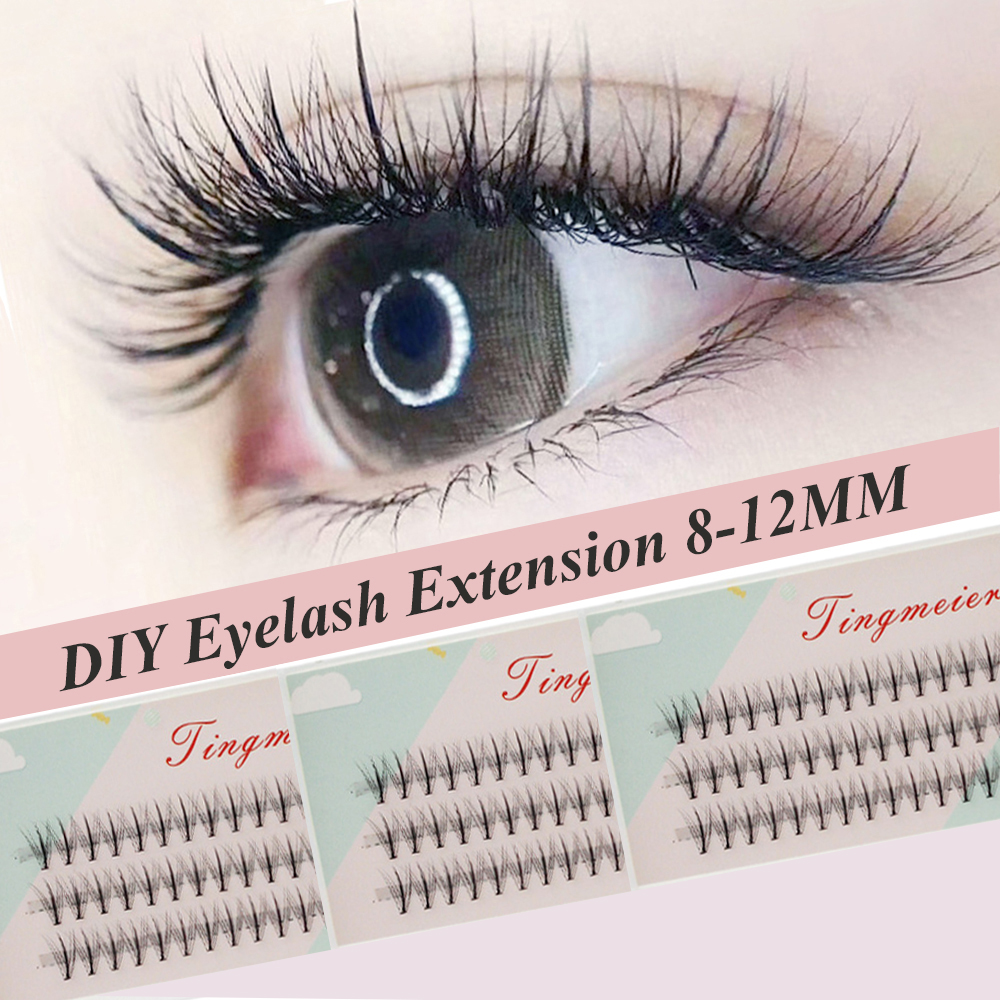 VMQKIQ 60Pcs Cluster Premade ปริมาณคงทน Ultra-บาง Fluffy Mink ขนตาปลอมส่วนบุคคลที่ติดขนตาช่อขนตา Extension
