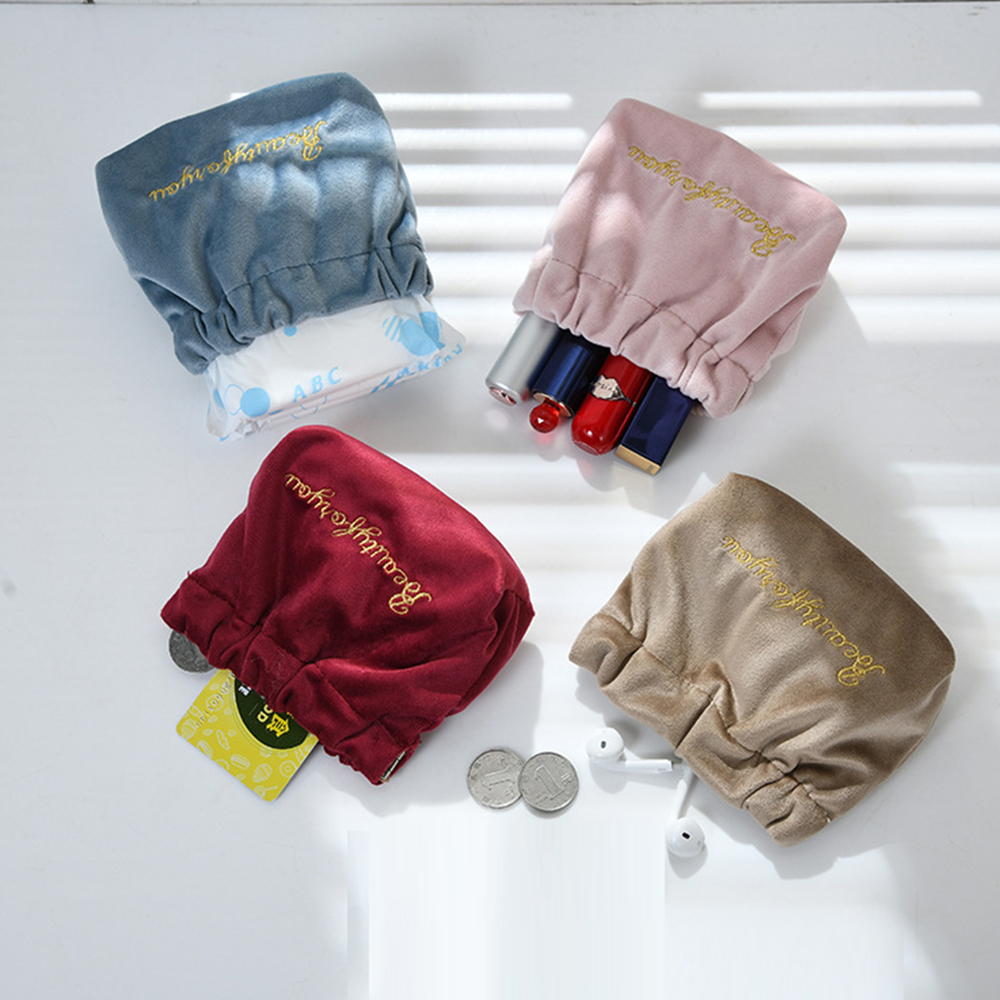 สาวขนาดเล็กผ้าอนามัยเก็บSoft Travelกำมะหยี่ลิปสติกจิ๋วลิปสติกOrganizerกรณีกระเป๋าเครื่องสำอางกระเป๋า