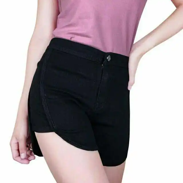 stretch denim shorts