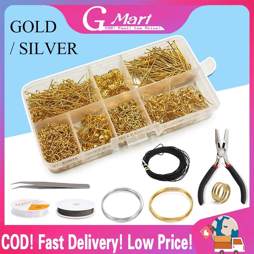 Alloy Accessories Jewelry Findings Set Earring Making Kit Lobster Clasp  Open Jump Rings Repair Tools DIY Jewelry Making Supplies