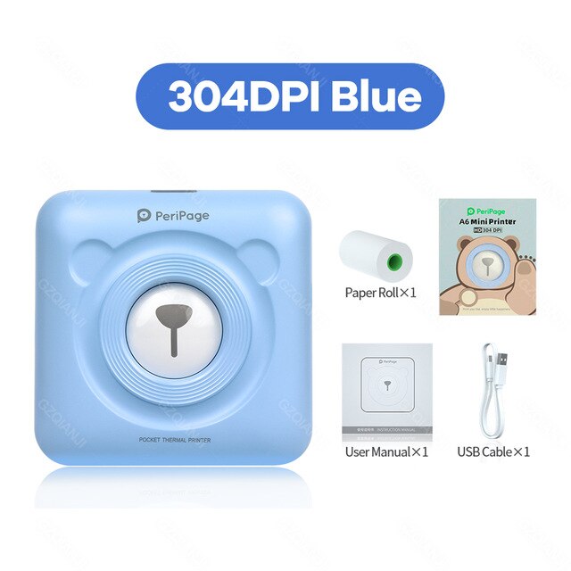 A6 304DPI 2 PeriPage บลูทูธพกพาขนาดเล็กไร้สายกระดาษเครื่องพิมพ์ภาพกระเป๋าการพิมพ์ความร้อนการเชื่อมต่อ USB Impresoras Foto