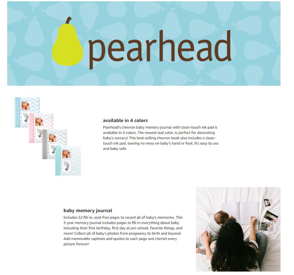 pearhead chevron baby book