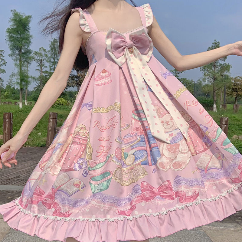 Lolita dress thiết kế ban đầu váy đầm nữ dự tiệc nữ tính váy công chúa ngọt ngào dễ thương jsk sling dress
