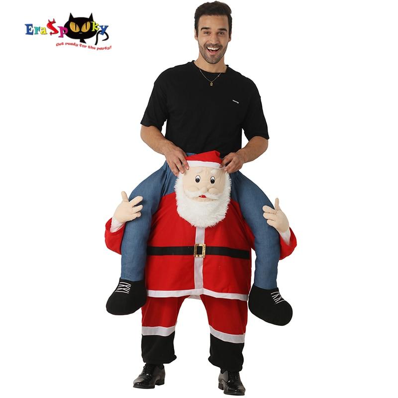 Christmas Carry Ride on Me Shoulder Santa Claus Costumes for Adult