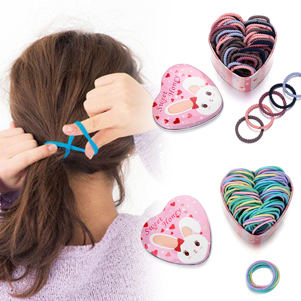 F8C503Y Colorful Elastic Basic Rubber Bands Scrunchie Ponytail Holder Kids Hair Ropes Girls Hair Bands