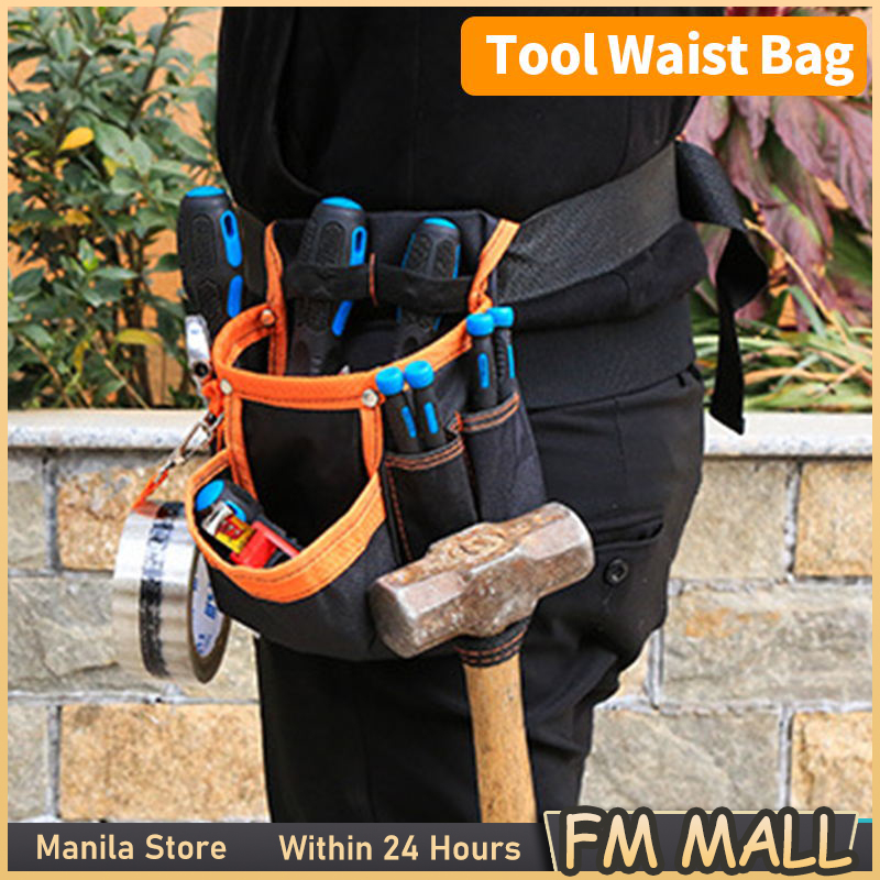 Multi-Pockets Waist Tool Bag Utility Carry Pouch Electricians Belt Organizer 