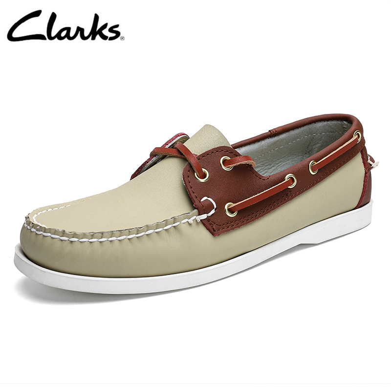Clarks_ Mens Casual Noonan Ren Giày da màu nâu nhạt