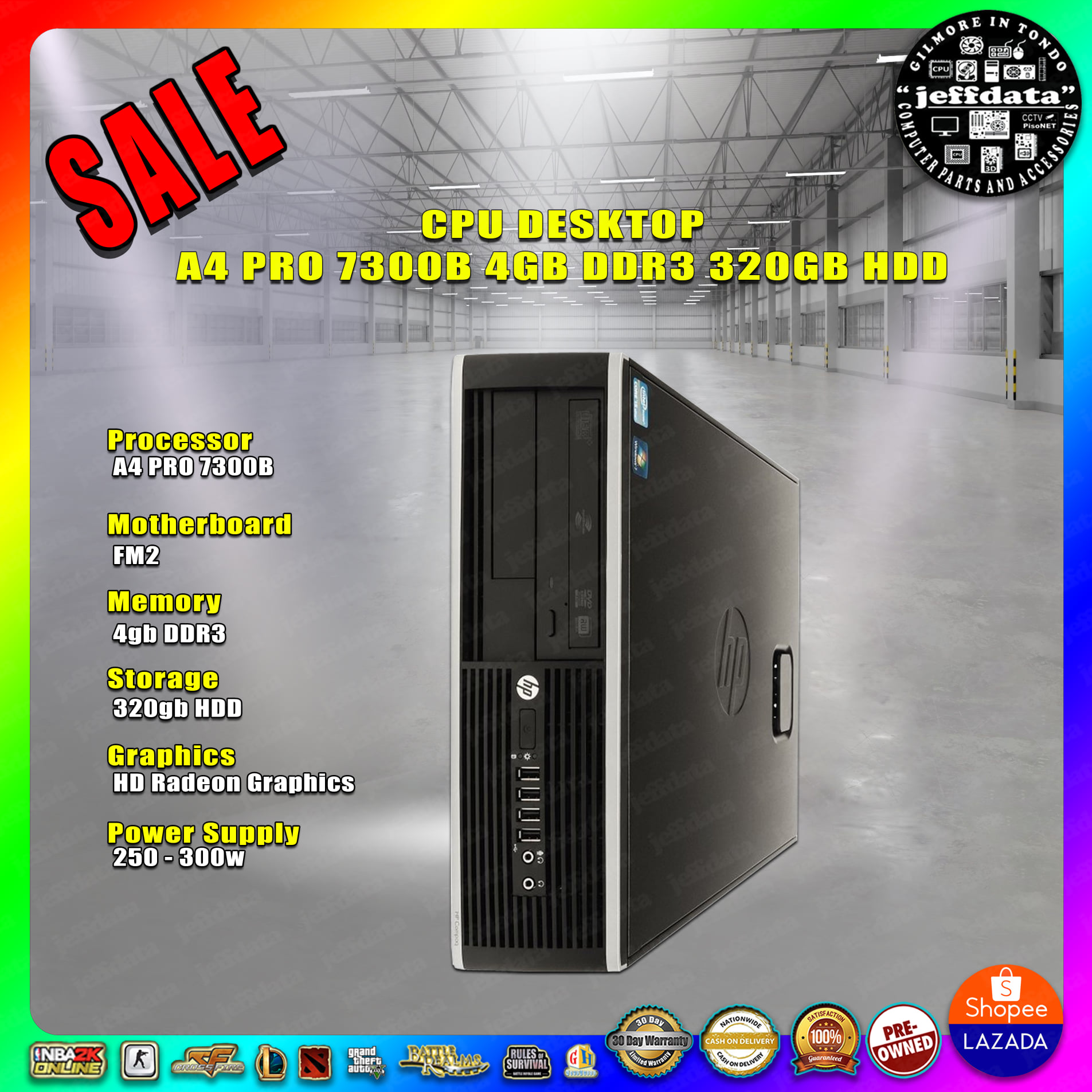 Cpu Desktop Hp Fm2 7300b 3 0 Amd Motherboard 4gb Ddr3 Amd Radeon Hd Graphics Jeffdata Legit Lazada Ph