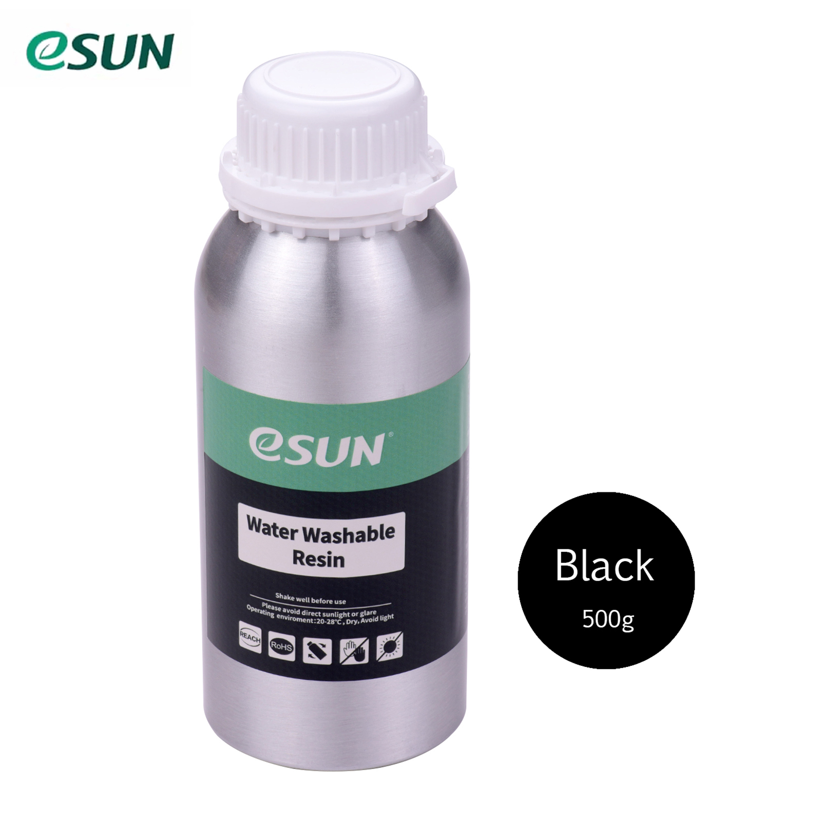 eSUN Water Washable Resin for LCD 3D Printer Aluminum Bottle Liquid Printing Material 76D Hardness Consumables Compatible with Anycubic Nova Sparkmaker Uniz Creality 3D Printers Accessories 500g/Bottle Skin-Colored