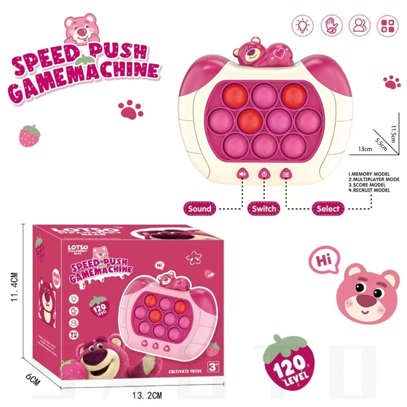 Máy trò chơi Pop It trò chơi lotso thử thách đẩy nhanh Đồ chơi giải nén tư duy âm nhạc whac-a-mole