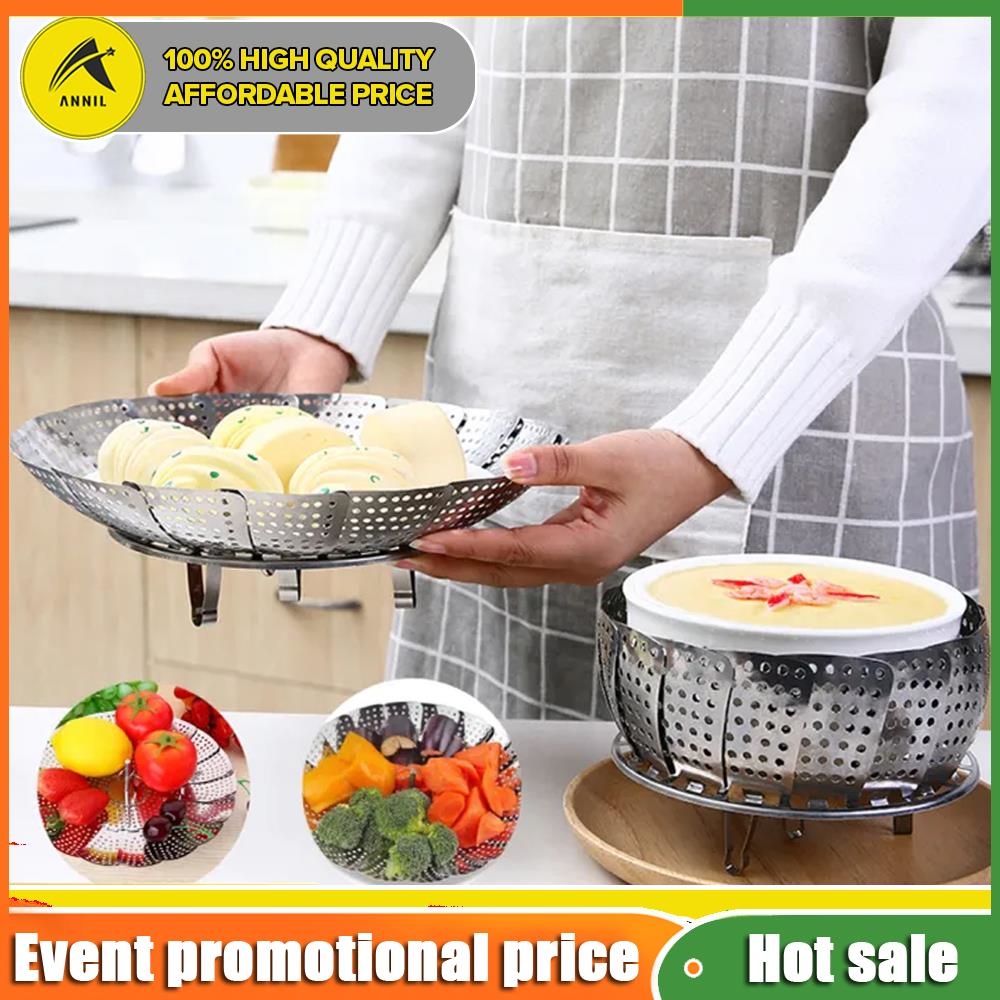 1pc Veggie Vegetable Steamer Basket, Folding Steaming Basket