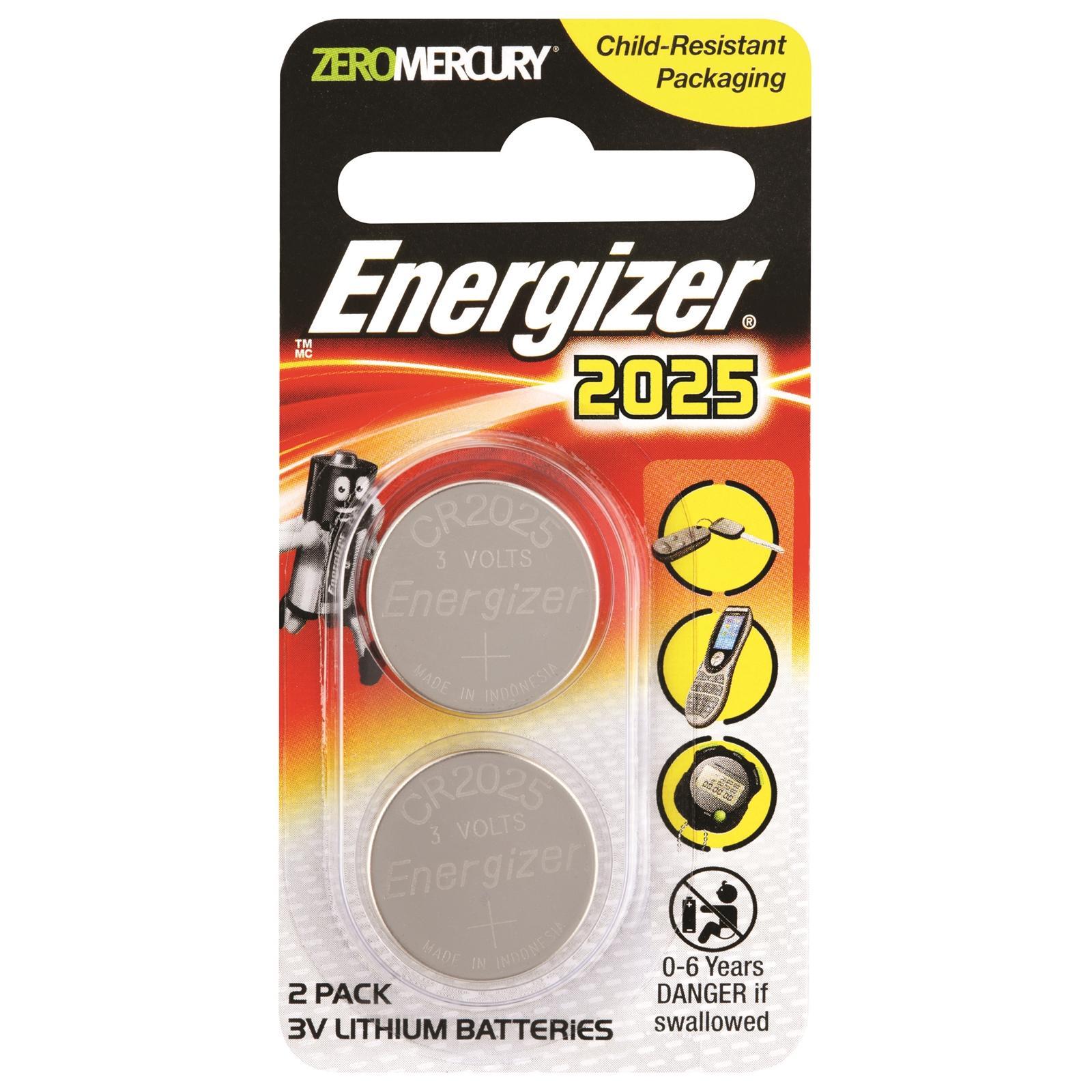 Energizer CR2025 3V Lithium Coin Batteries Zero Mercury 2 pcs 1 pack –  Mavens Collection