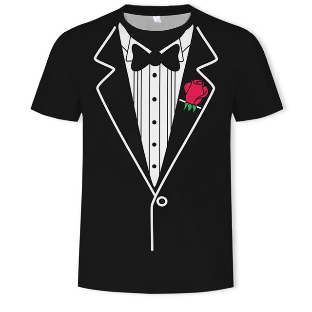 T shirt tuxedo clearance print