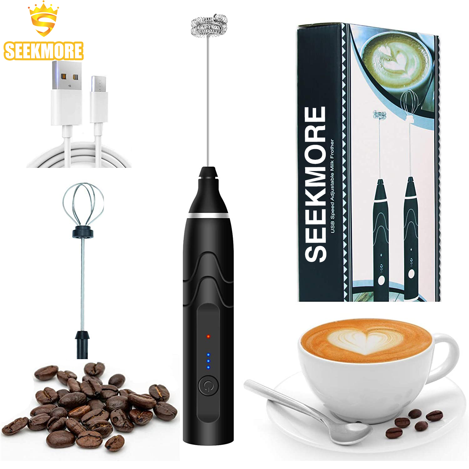 2 Pack Milk Frother Handheld Battery Operated - Electric Whisk Coffee  Frother Battery Stirrer, Hand Held Milk Foamer, Mini Mixer For Bulletproof  Coffe