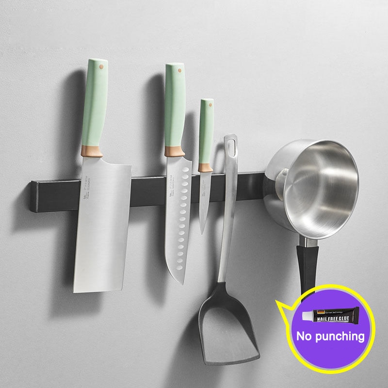 Stainless Steel Magnetic Knife Holder Wall-mounted Kitchen Magnet Magnet Convenient And Practical Knife Holder