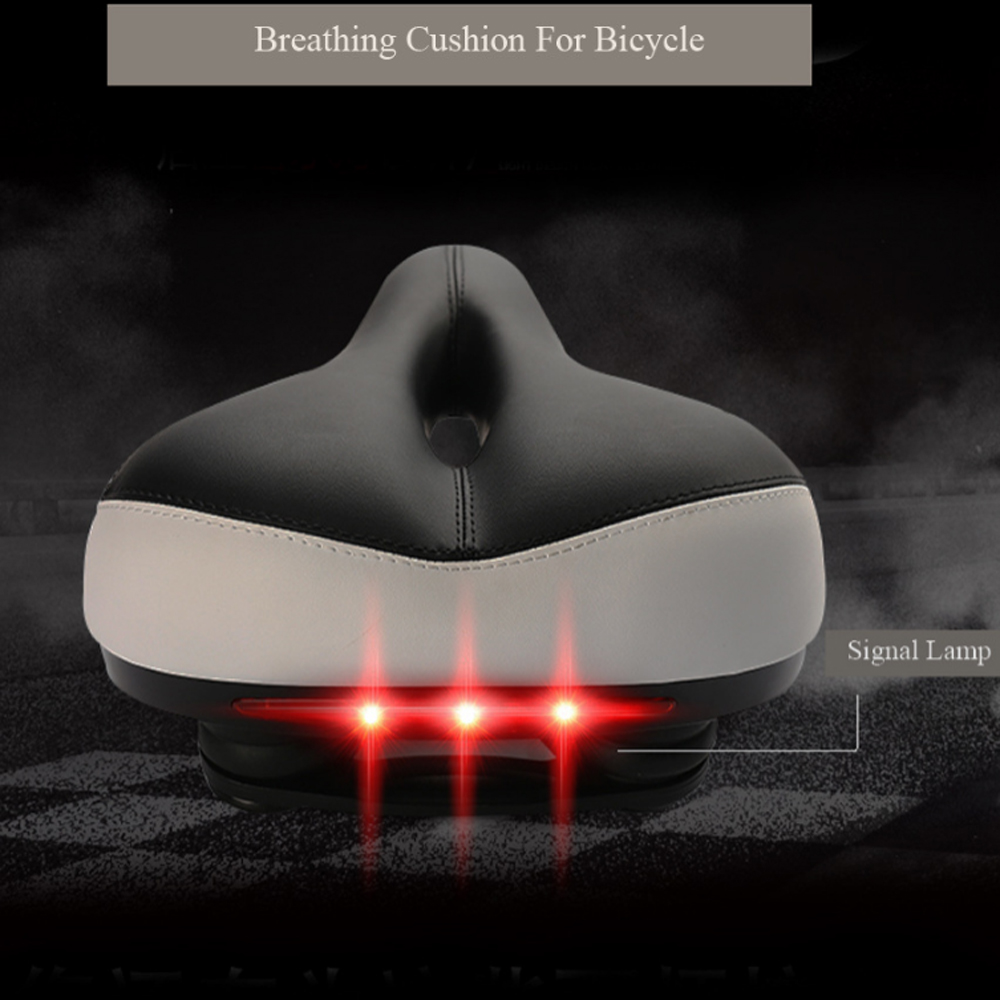 MOQIA อะไหล่คาร์บอน PU สวมใส่สบายพร้อมไฟท้ายเบาะจักรยานเอ็มทีบีจักรยานเสือหมอบที่นั่งอานจักรยาน