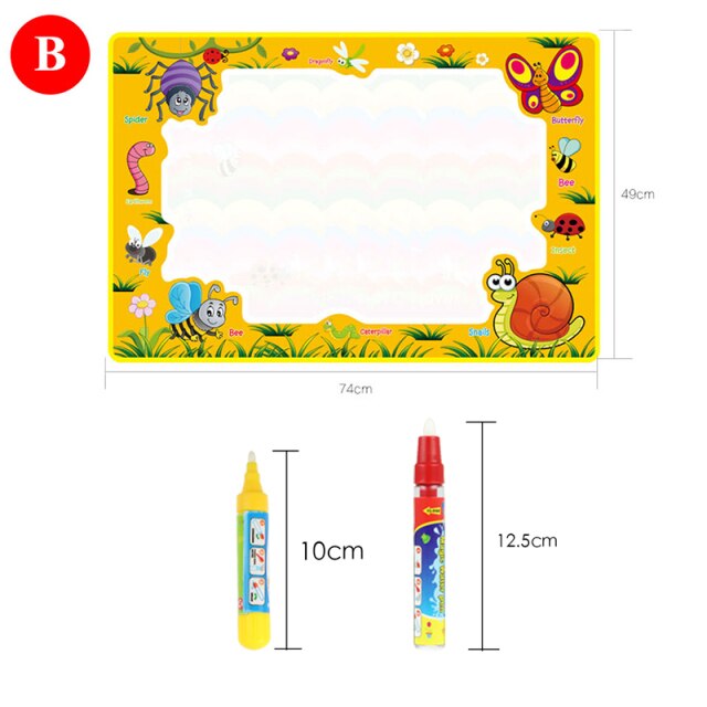 5ประเภท74X49CM Reuable กระดานวาดภาพน้ำ2ปากกามายากลภาพวาด Board พรมของเล่นเพื่อการศึกษาสำหรับของขวัญเด็ก