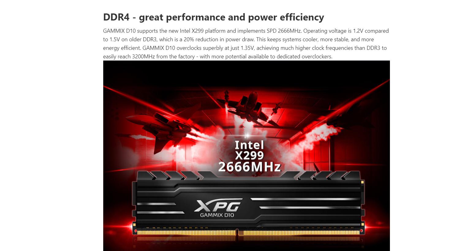 Xpg Gammix D10 Ddr4 Xpg 8gb 2666mhz XPG Gammix D10 8GB